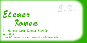 elemer komsa business card